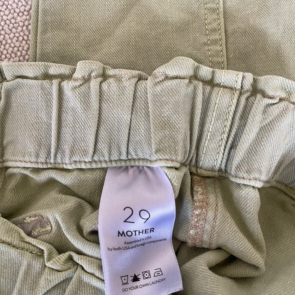 MOTHER Women's Straight Leg Jeans in Light Green - Picture 6 of 7